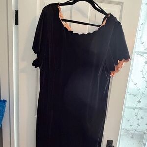 Vintage 90s Black Velvet Dress - 22W